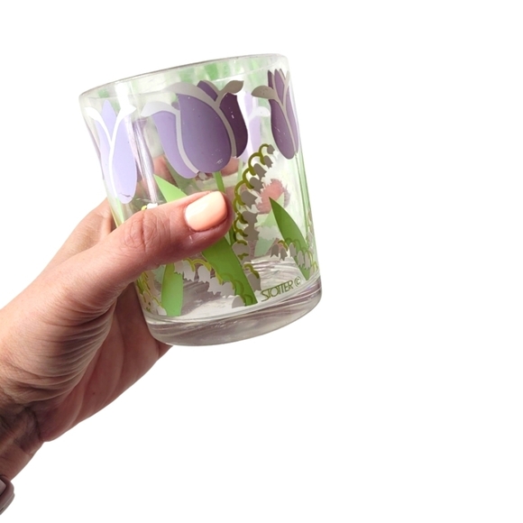 Vintage Stotter Tumbler Set Made In Usa Tulips - Picture 3 of 5